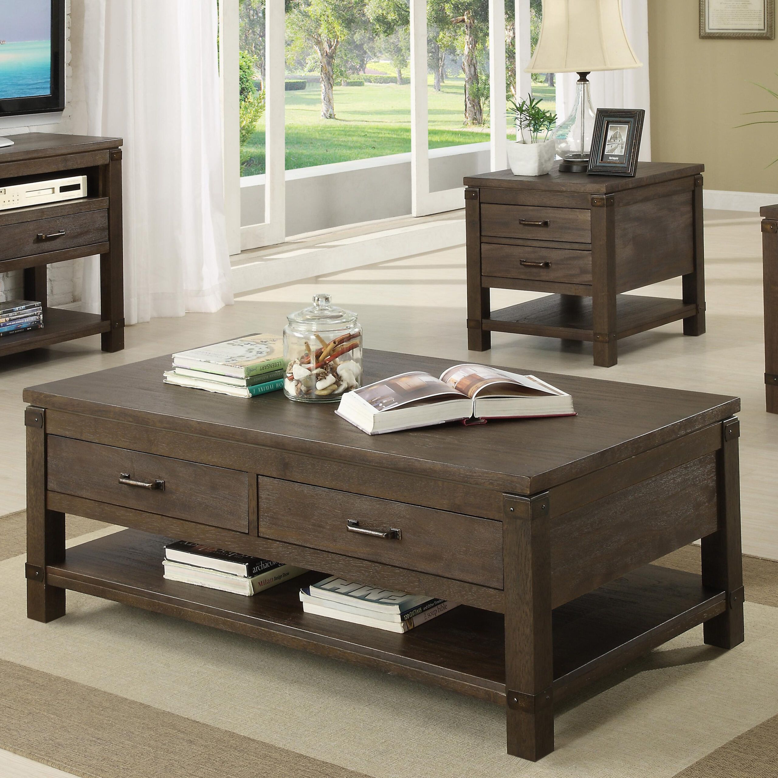 Riverside Furniture Promenade Rectangular Cocktail Table With 2 Drawers ... inside Promenade Rectangular Cocktail Table