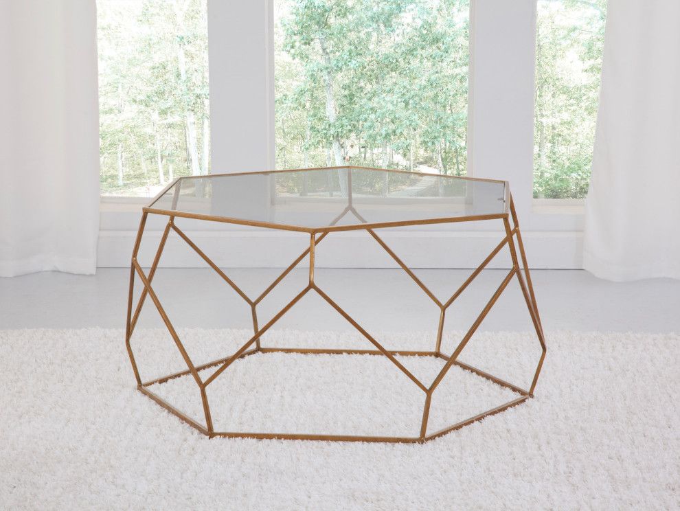Roxy Hexagonal Cocktail Table - Contemporary - Coffee Tables - By Steve ... regarding South Beach Hexagonal Cocktail Table