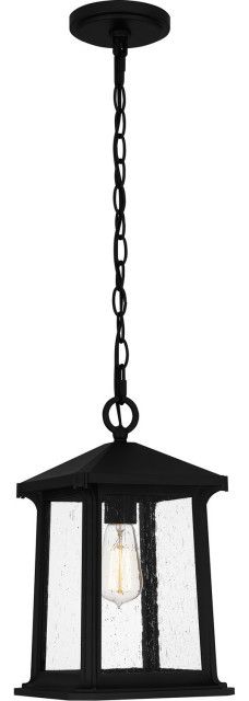 Satterfield 1-Light Outdoor Hanging Lantern, Matte Black - Transitional ... throughout Parrish 1-Light Outdoor Hanging Lantern, Matte Black