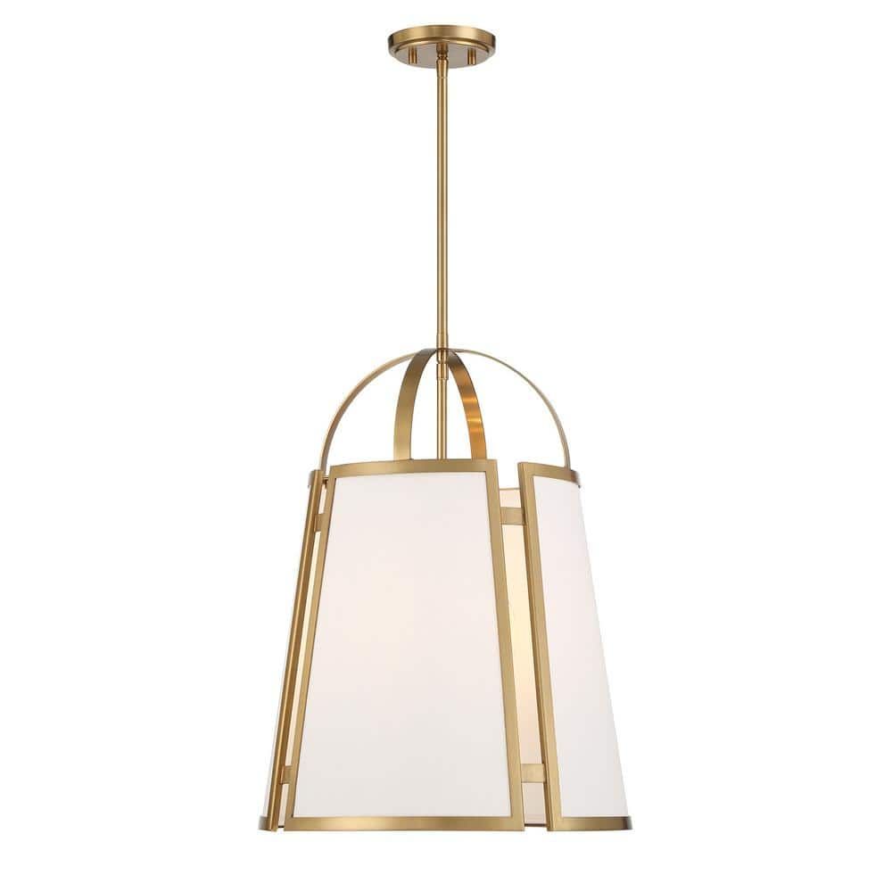Savoy House Chartwell 60-Watt 4-Light Warm Brass Pendant Light With ... within Savoy House 7-6192-4 Longleaf 4 Light 28"W Drum Outdoor - Matte Black
