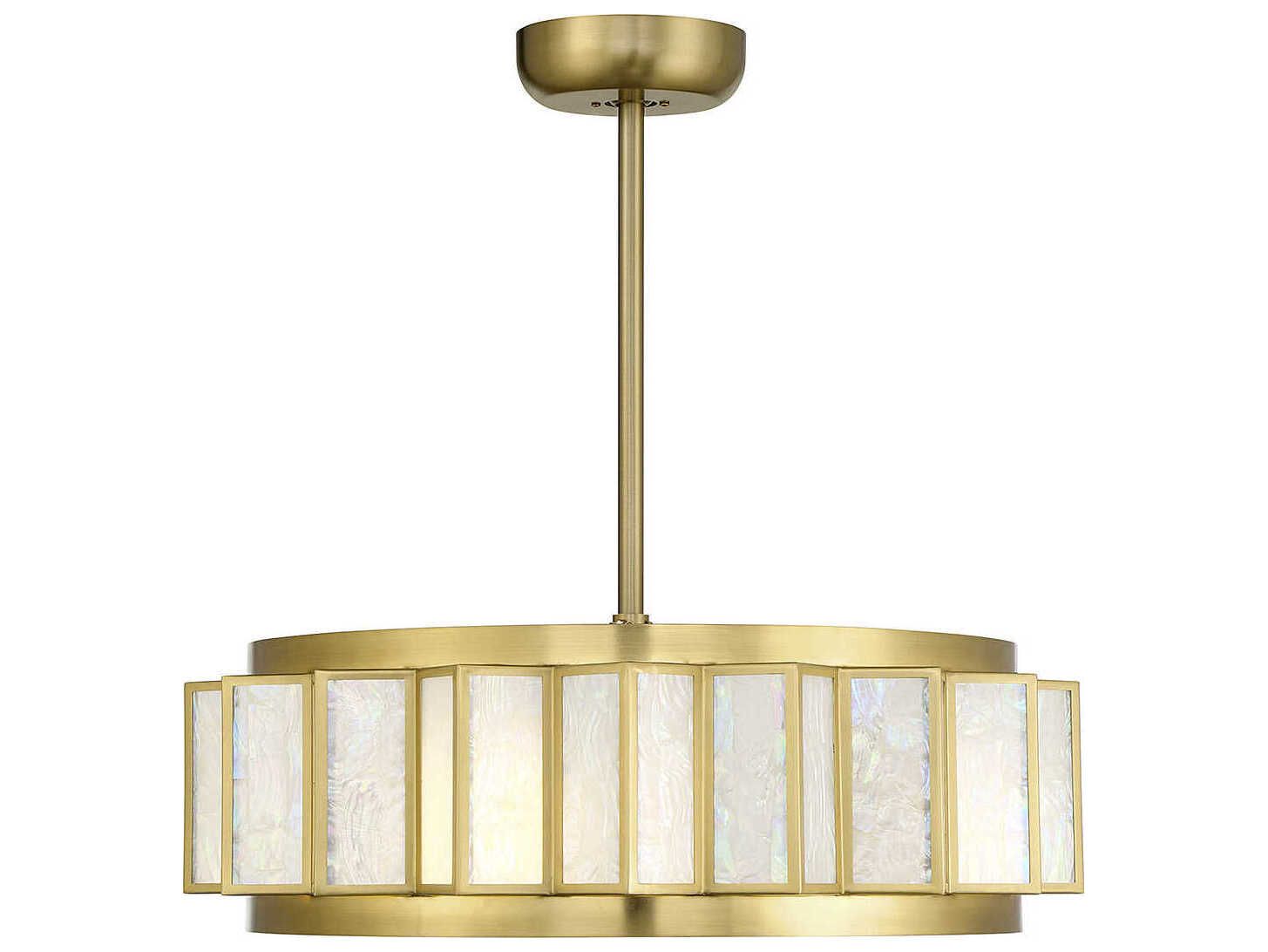 Savoy House Gideon 4 - Light 28'' Led Ceiling Fan | Sv28Fd690322 pertaining to Savoy House 7-6192-4 Longleaf 4 Light 28"W Drum Outdoor - Burnished Brass