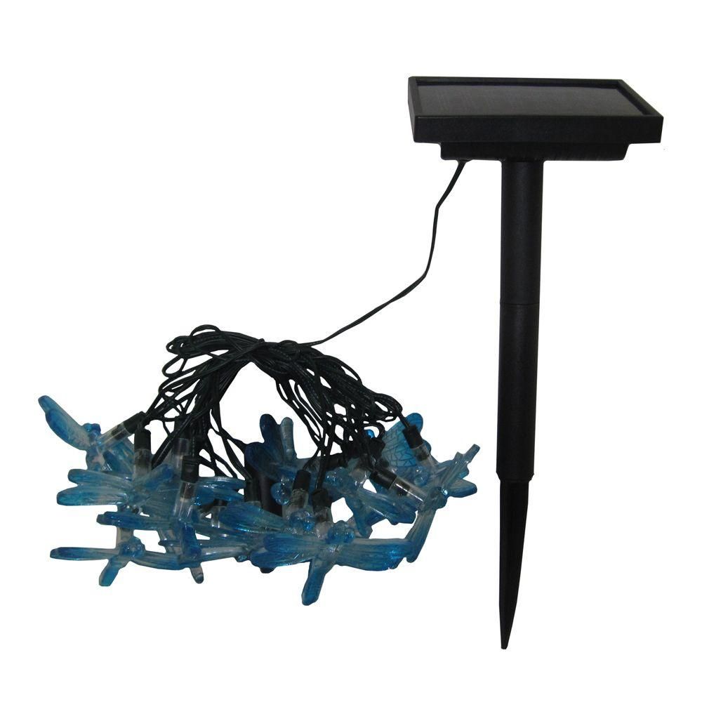 Smart Solar 20-Light Led Multi-Color Dragonfly String Light Set ... in 20 Count Solar String Light Set