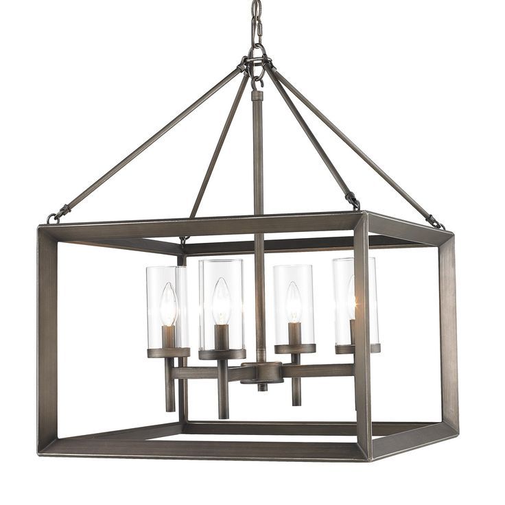 Smyth 4 Light Chandelier In Gunmetal Bronze With Clear Glass | Golden ... intended for Unveiling the Charm of Your Smyth 4-Light Chandelier A Comprehensive Guide