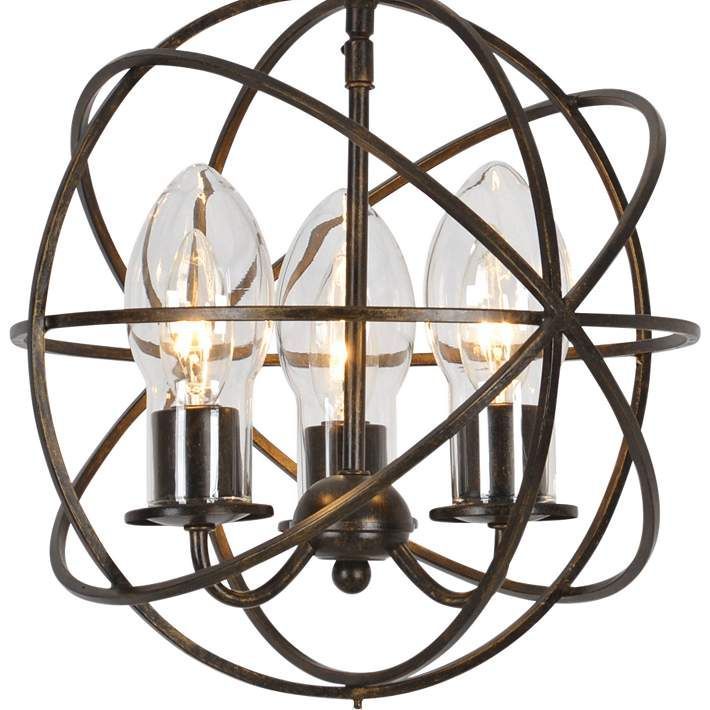 Solaris 12"W English Bronze 3-Light Outdoor Mini Chandelier - #40M95 ... intended for Beyond Aesthetics Understanding the Functionality of a Sphere Chandelier in Outdoor Settings