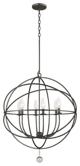 Solaris 6 Light Chandelier, English Bronze - Contemporary - Chandeliers ... with regard to Beyond the Bulb Exploring the Design Elements of the Solaris 6-Light Fixture