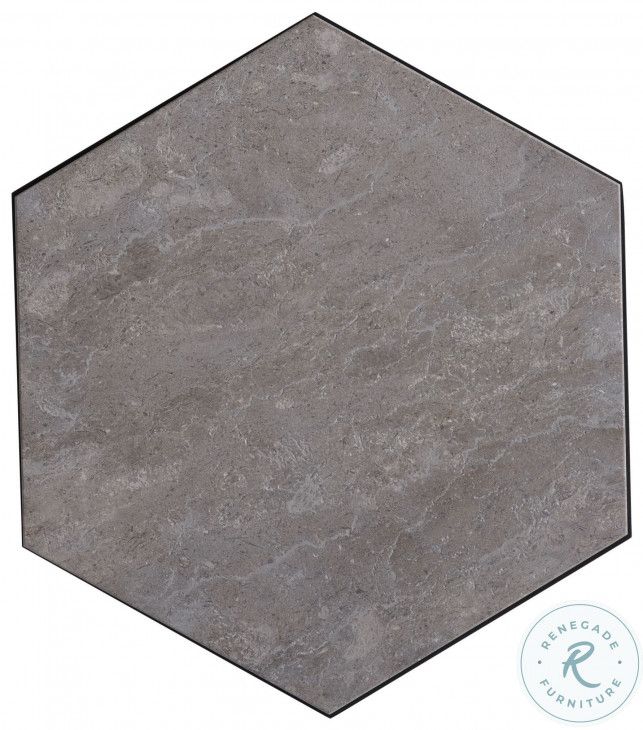 South Beach Dark Graphite Outdoor Hexagonal Occasional Table Set From ... regarding Crafting the Perfect Ambiance The South Beach Hexagonal Cocktail Table's Aesthetic Impact