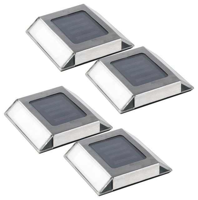 Stainless Steel Outdoor Solar Pathway Light, Set Of 4 - Modern - Path ... within Solar Pathway Lights Beyond the Basics Understanding Features and Benefits
