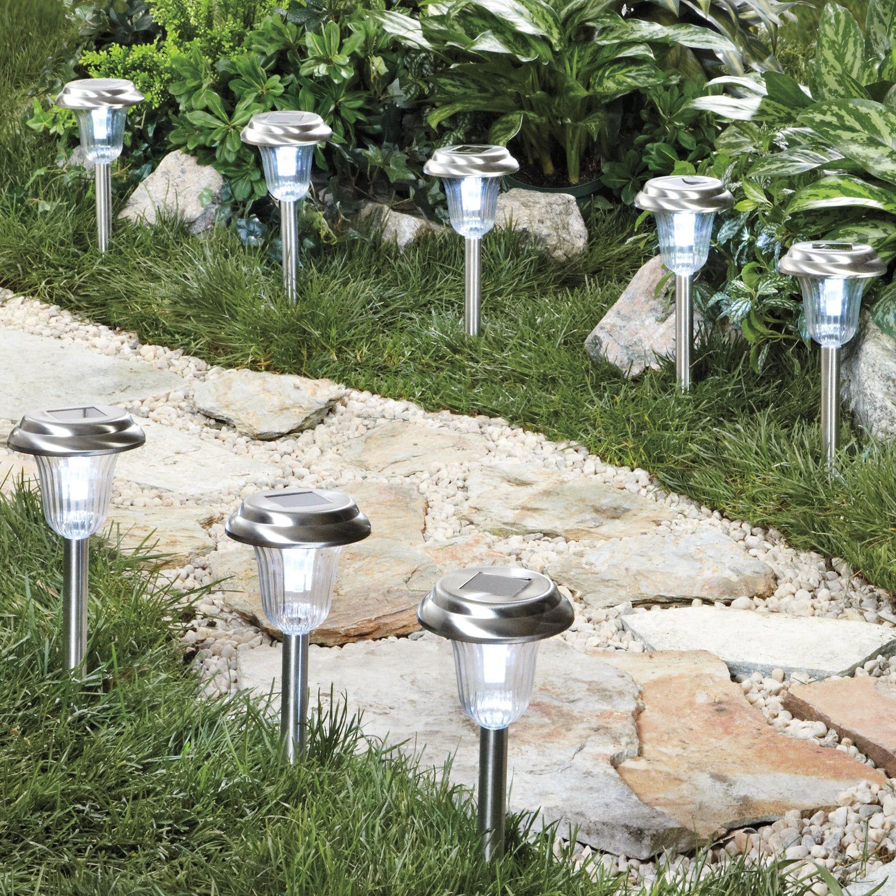 Stainless Steel Solar Pathway Lights, Set Of 8| Garden & Planters ... with regard to Solar Pathway Lights Beyond the Basics Understanding Features and Benefits