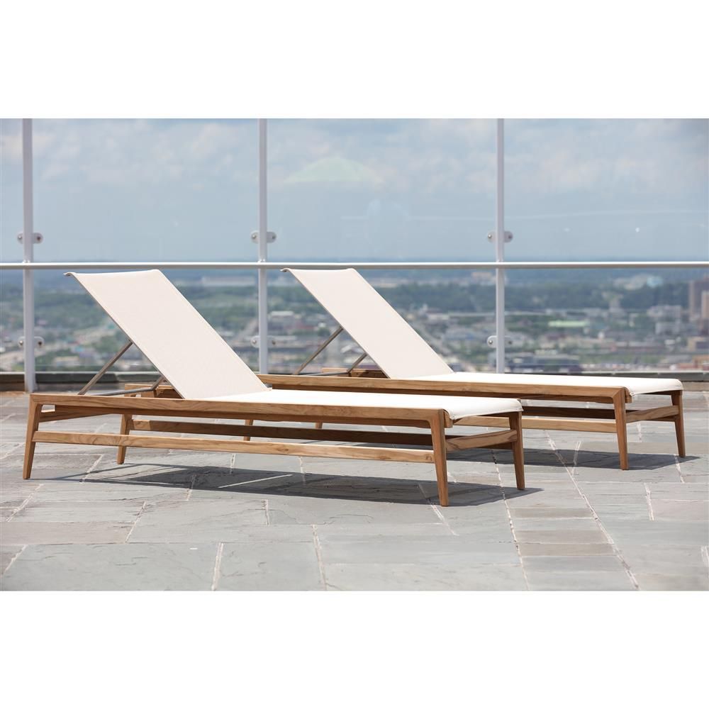 Summer Classics Coast Natural Teak Wood Sling Canvas Outdoor Chaise Lounge with regard to Choosing the Right Canvas for Your Coastal Teak Dining Bench Considerations and Comparisons
