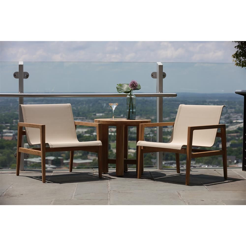 Summer Classics Coast Natural Teak Wood Sling Canvas Seat Outdoor Arm Chair throughout Choosing the Right Canvas for Your Coastal Teak Dining Bench Considerations and Comparisons