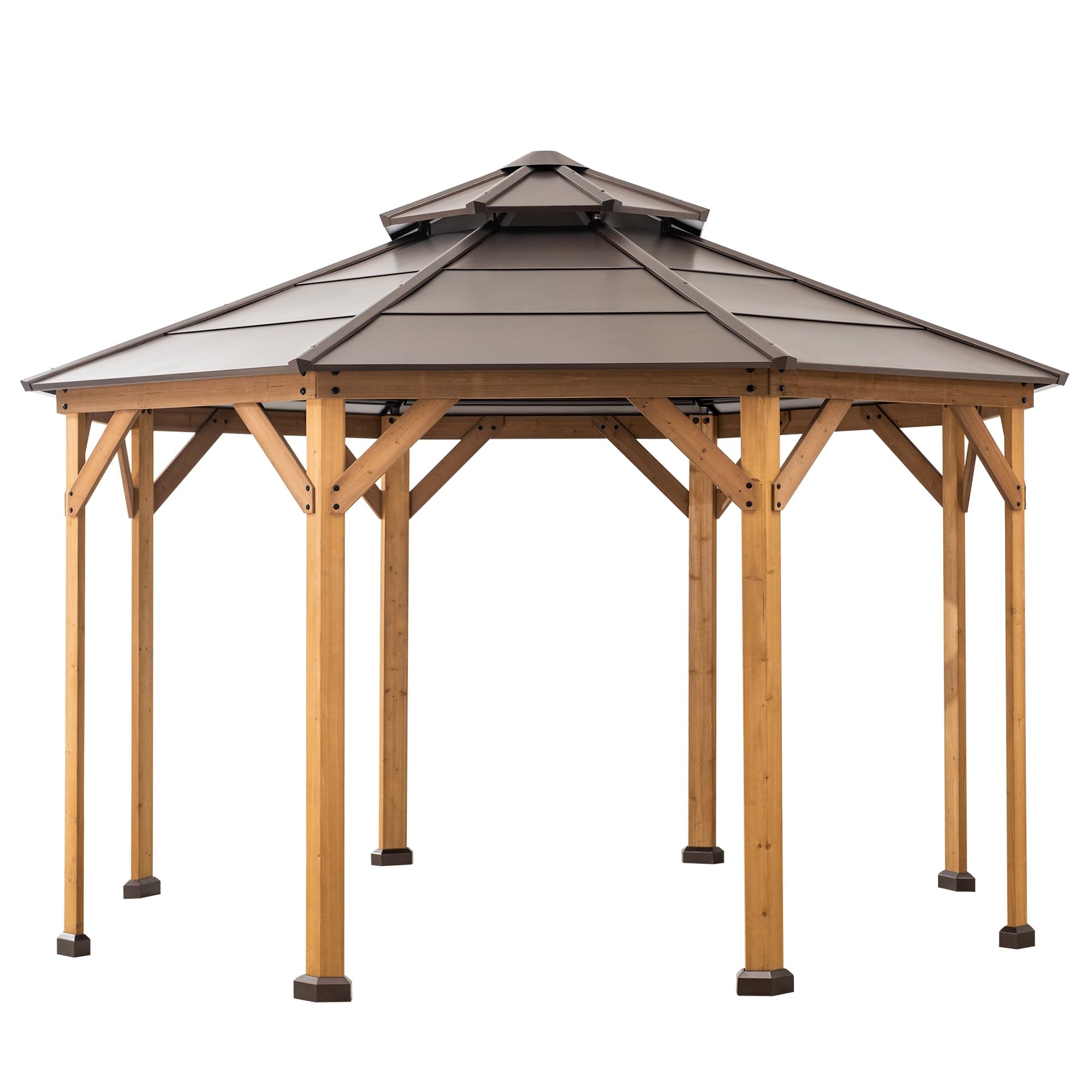 Sunjoy Nebraska Collection 12 Ft. X 12 Ft. Cedar Framed Octagon Gazebo ... intended for Understanding the Design and Benefits of a 12Ft x 10Ft Cedar Gazebo