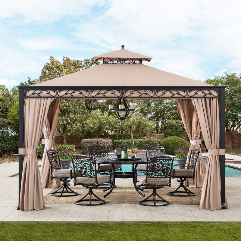 Sunjoy Webberly 12 Ft. W X 10 Ft. D Steel Patio Gazebo &amp; Reviews | Wayfair regarding Understanding the Design and Benefits of a 12Ft x 10Ft Cedar Gazebo