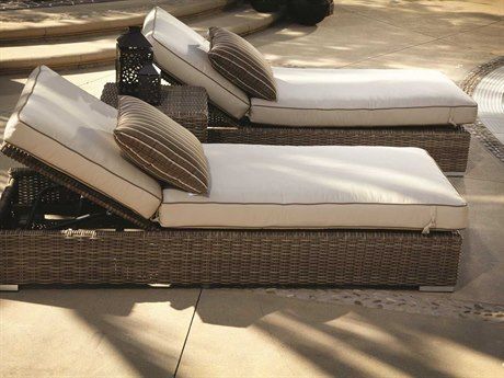 Sunset West Coronado Wicker Driftwood Lounge Set In Canvas Flax With ... in Coronado Ottoman In Canvas Flax W/ Self Welt