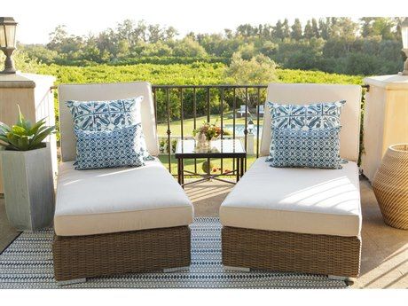 Sunset West Coronado Wicker Driftwood Lounge Set In Canvas Flax With ... pertaining to Coronado Ottoman In Canvas Flax W/ Self Welt