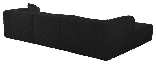 Tarra Fluffy Oversized Black Corduroy Modular Laf Sectional ... throughout Unveiling the Tarra Fluffy Oversized Black Corduroy Modular RAF Sectional Exploring Its Comfort and Design