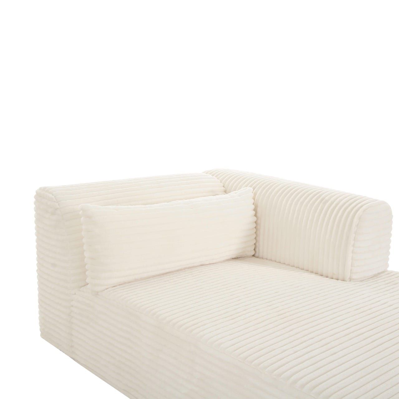 Tarra Fluffy Oversized Cream Corduroy Modular Raf Chaise At Futonland pertaining to Modular Mastery Understanding the Versatility of Your Corduroy Sectional