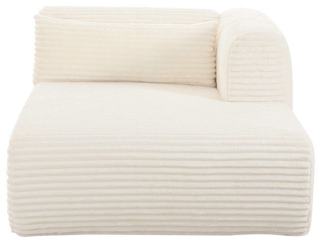 Tarra Fluffy Oversized Cream Corduroy Modular Raf Chaise - Cream ... with regard to Modular Mastery Understanding the Versatility of Your Corduroy Sectional