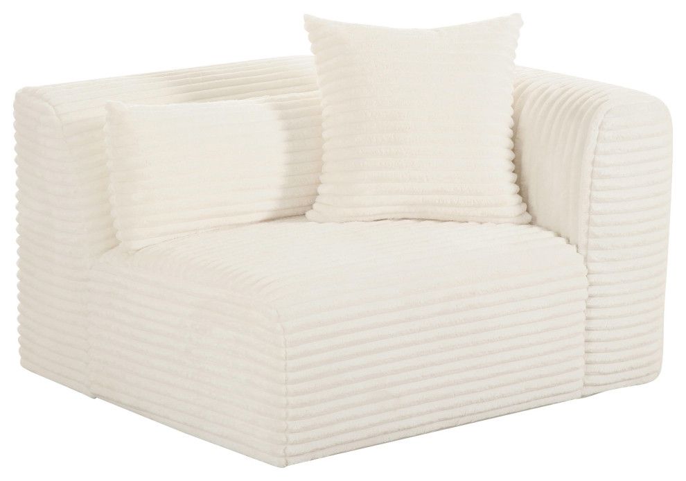Tarra Fluffy Oversized Cream Corduroy Modular Raf Corner Chair - Cream ... inside Modular Mastery Understanding the Versatility of Your Corduroy Sectional