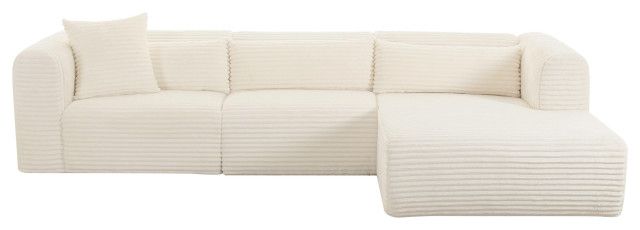 Tarra Fluffy Oversized Cream Corduroy Modular Raf Sectional - Cream ... within Modular Mastery Understanding the Versatility of Your Corduroy Sectional