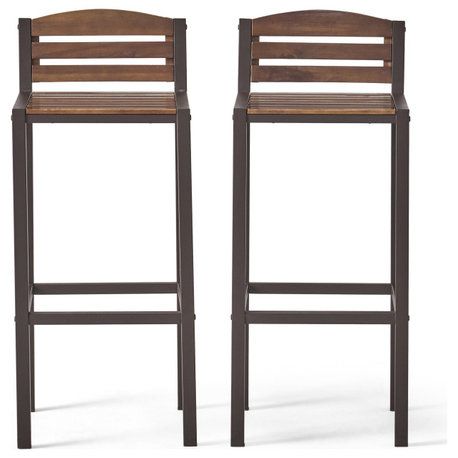 The 15 Best Outdoor Bar Stools | Houzz throughout Gdf Studio Tallahassee Outdoor Adjustable Pipe Barstools, Set Of 2