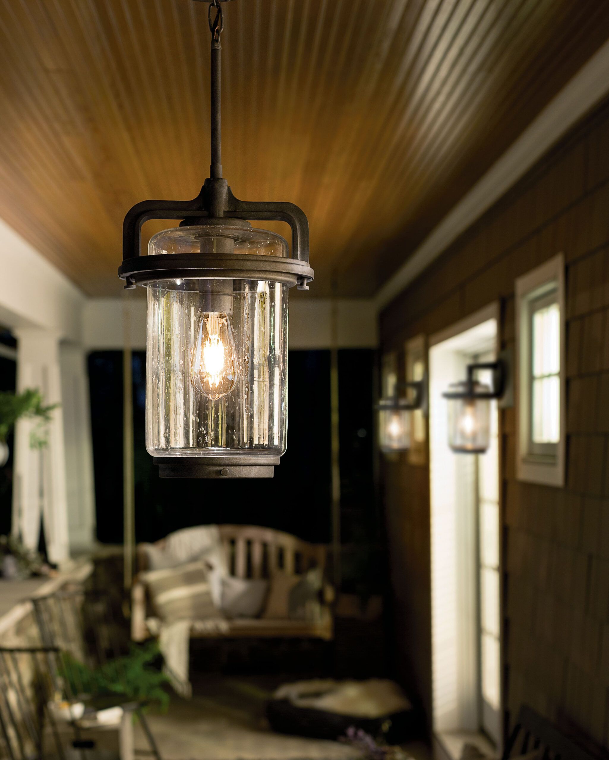 The Weathered Zinc Finish On This Outdoor Pendant Light From 💡Kichler ... pertaining to Patrice Five Light Outdoor Chandelier In Dark Weathered Zinc