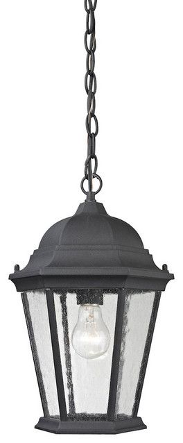 Thomas Lighting Temple Hill 1-Lt Hanging Light 8101Eh/65 - Matte ... inside Spring Lake 1 Light Exterior Hanging Lamp, Matte Textured Black
