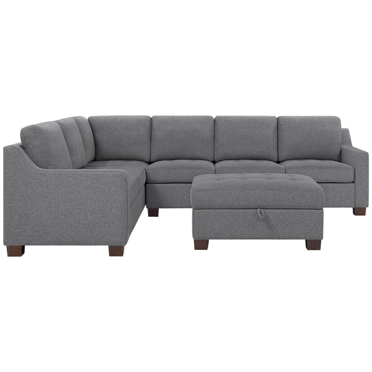 Thomasville 3 Piece Fabric Sectional With Storage Ottoman with 3 Piece Fabric Sectional Sofa With Ottoman In Mocha