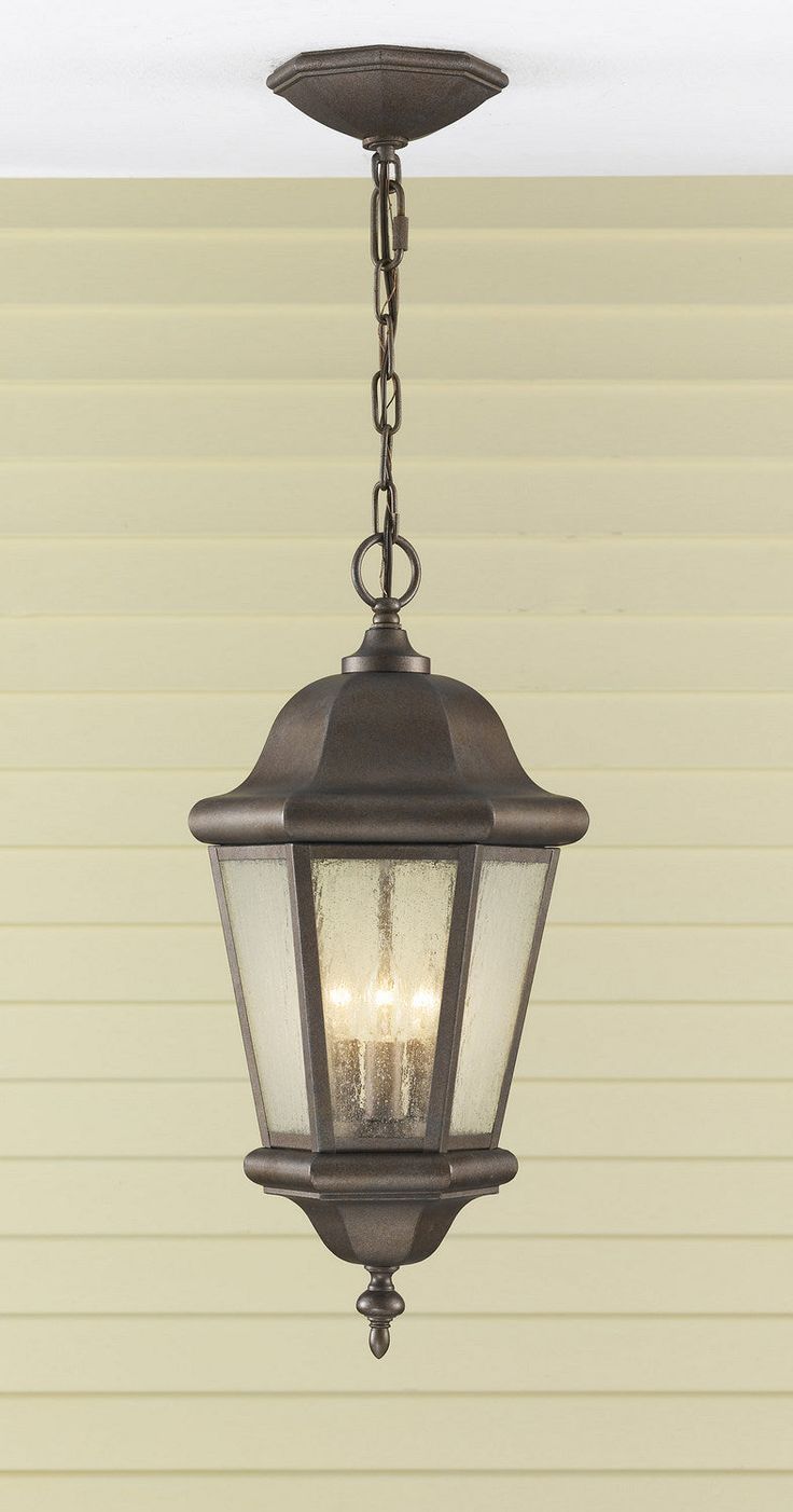 Three Light Outdoor Pendant | Outdoor Pendant, Outdoor Hanging Lanterns ... pertaining to Rue 3-Light Outdoor Pendant, Natural Black With Silken Black Wicker