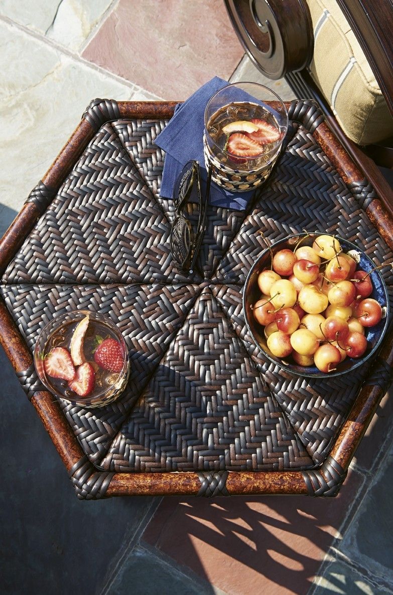 Tommy Bahama Black Sands Cocktail Table - Elegant Outdoor Luxury intended for Crafting Cozy Spaces How Black Sands Bunching Tables Elevate Your Home
