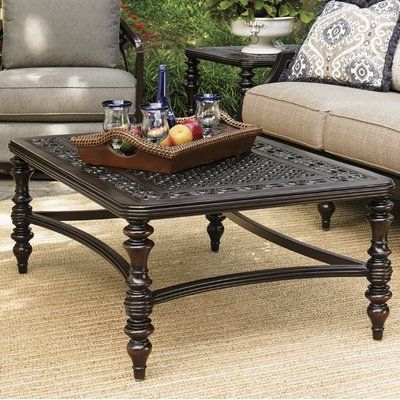 Tommy Bahama Outdoor Royal Kahala Black Sands Rectangular Cocktail ... regarding Black Sands Rectangular Cocktail Table