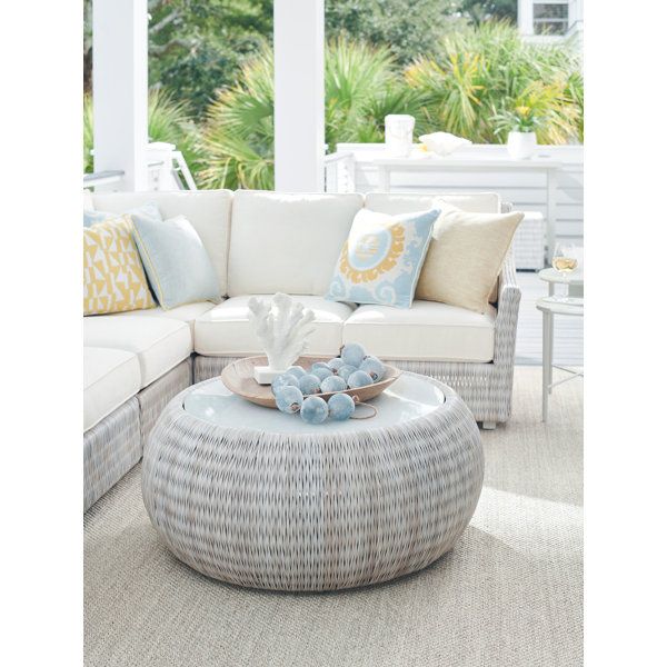 Tommy Bahama Outdoor Seabrook Round Cocktail Table | Wayfair inside Seabrook Bunching Cocktail Table Solutions for Small Space Living
