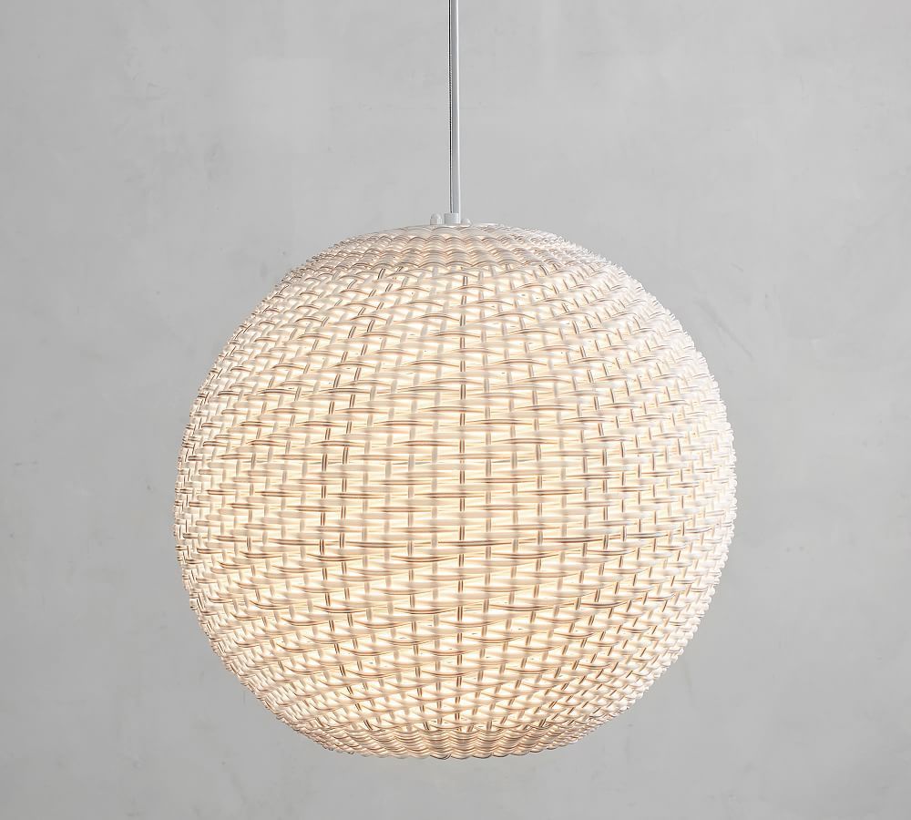 Torrey All-Weather Wicker Outdoor Pendant | Outdoor Pendant, Outdoor ... with regard to Wicker Wonders Exploring Silken Black and Its Place in Outdoor Lighting