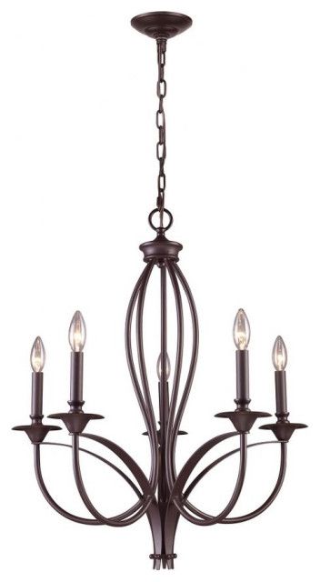 Transitional Five Light Chandelier In Oiled Bronze Finish - Chandelier ... throughout The Union 5 Light Chandelier A Timeless Choice for Your Outdoor Decor