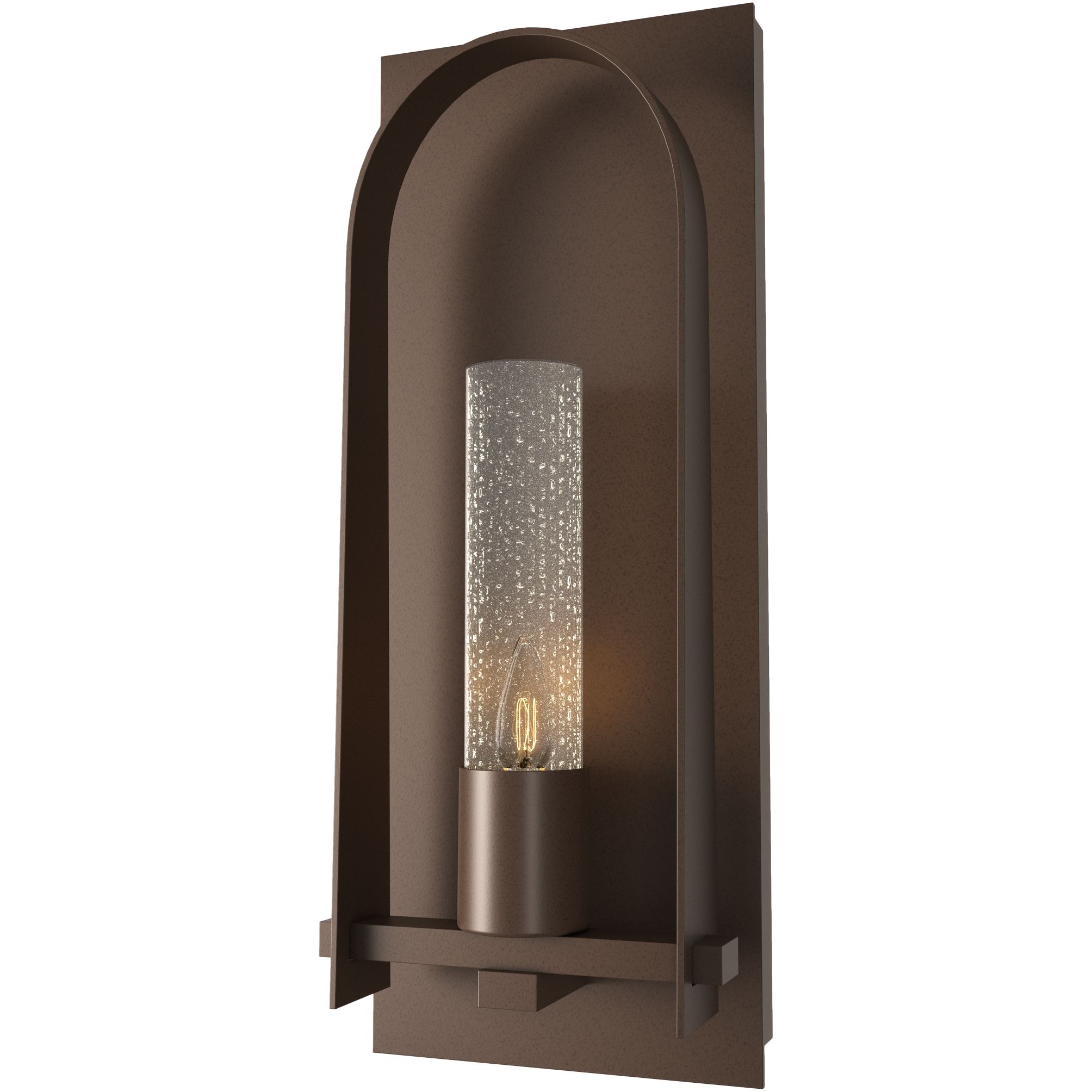 Triomphe 1 Light 27.2 Inch Coastal Bronze Outdoor Sconce In Seeded ... pertaining to Triomphe Outdoor Lantern, Coastal Black, Seeded Clear Glass