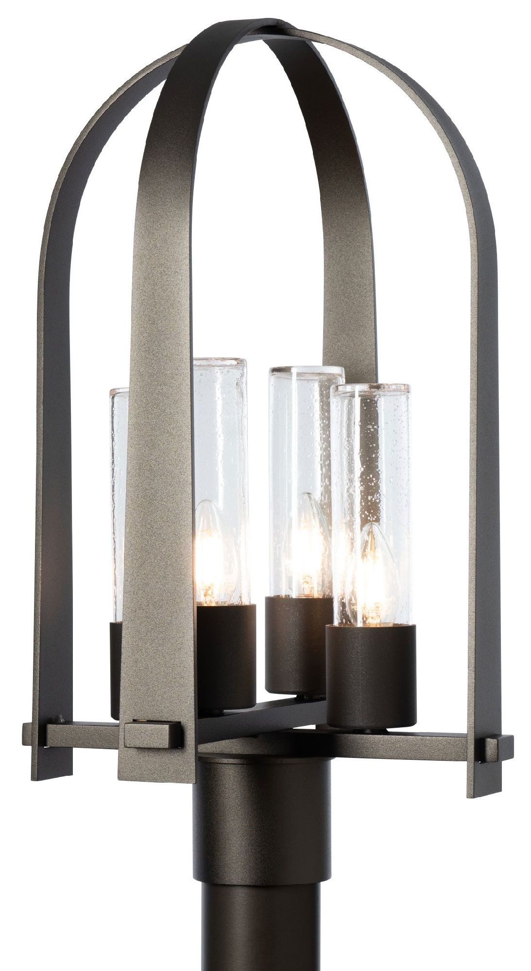 Triomphe Outdoor Post Light By Hubbardton Forge | 342030-1003 | Hub1311273 pertaining to Triomphe Outdoor Lantern, Coastal Black, Opal Glass