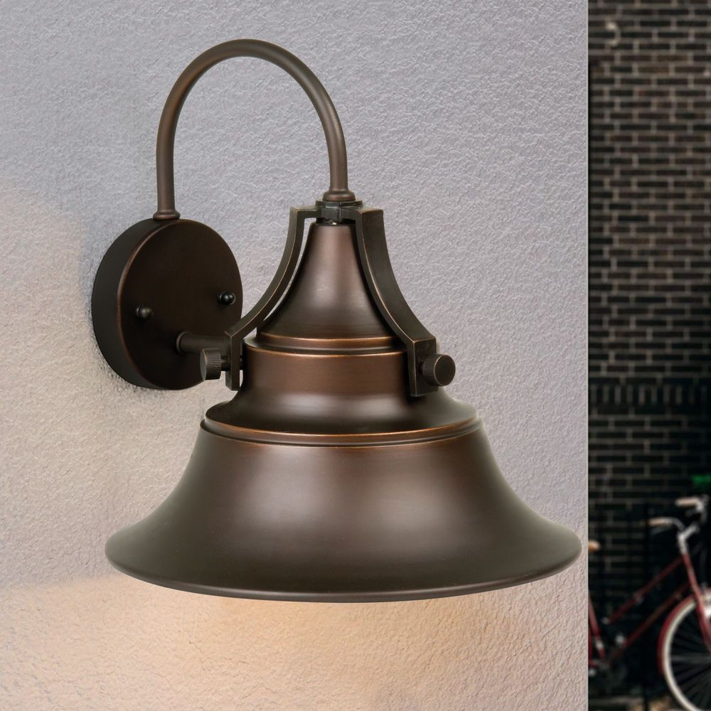 Union 12-Inch Wide Oiled Bronze Gilded Outdoor Wall Light By Craftmade ... pertaining to The Union 5 Light Chandelier A Timeless Choice for Your Outdoor Decor