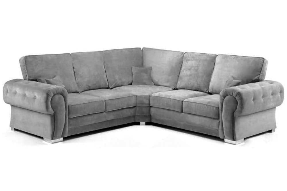 Verona High Back Grey Fabric Corner Sofa | Furnitureinstore pertaining to The Modern Corner Sofa's Anatomy Understanding Frame Materials and Construction