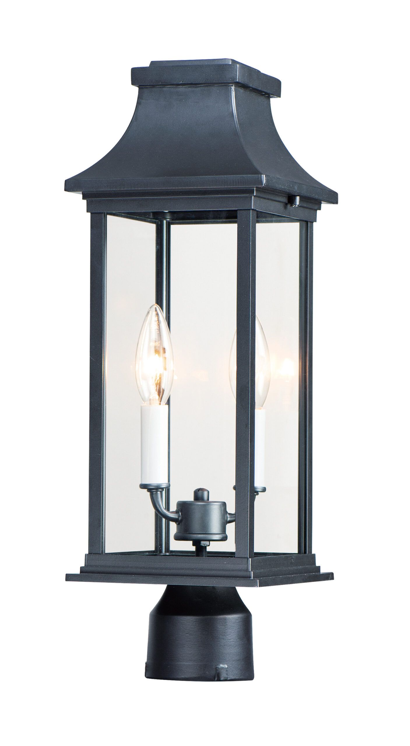 Vicksburg 2-Light Outdoor Post Mount intended for Vicksburg 2-Light 6.75" Wide Black Outdoor Hanging Lantern