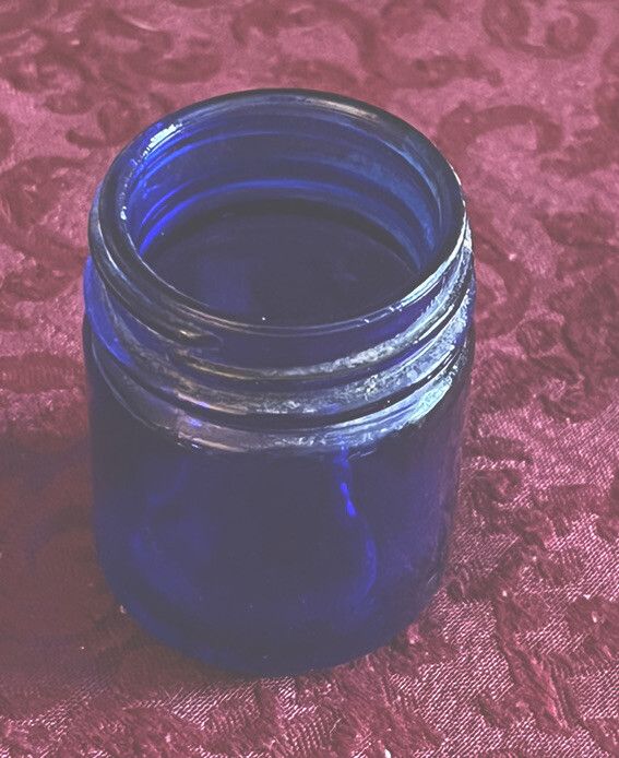 Vintage Vicks Cobalt Blue Glass - Vicks Vapor Jar - No Lid - 2 1/4 ... within Vapor Jar, Gun Metal