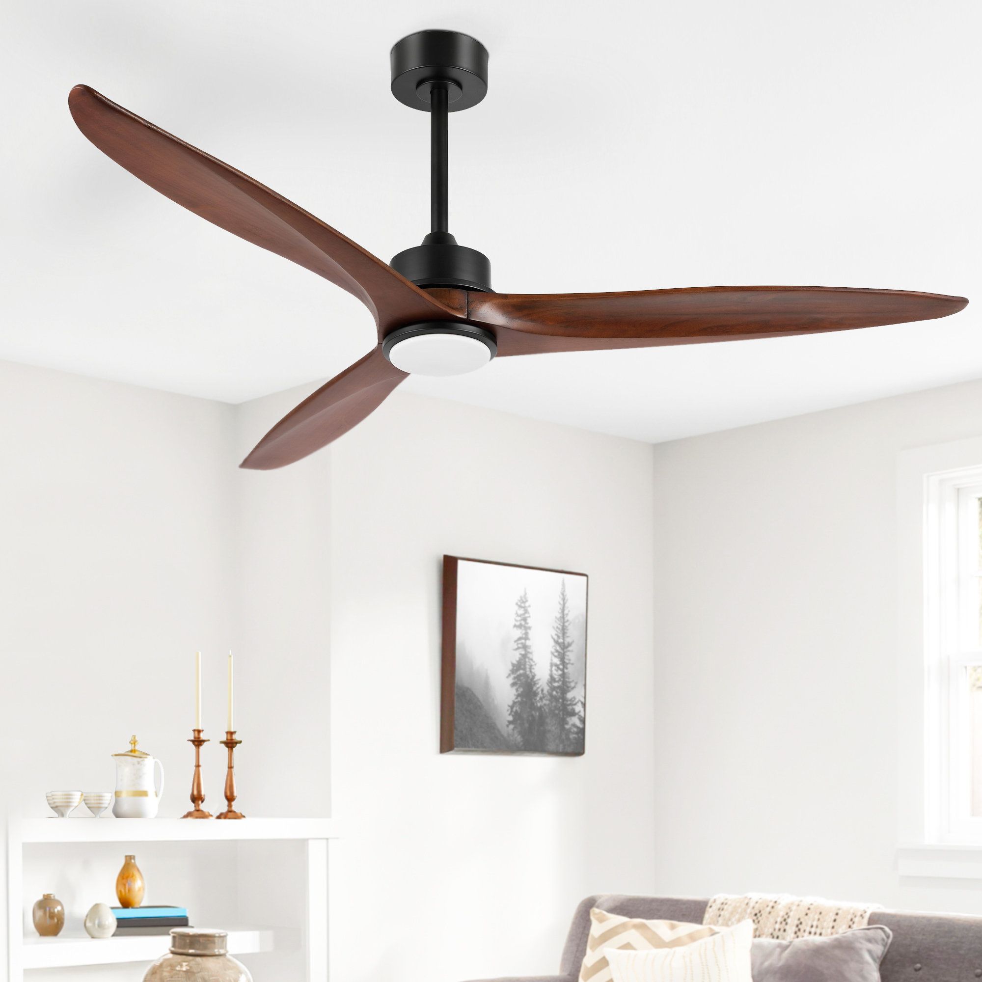 Wade Logan Antinisha 60&quot; Solid Wood 3-Blade Propeller Led Ceiling Fan ... inside The Practical Advantages of a 3-Blade Design in Ceiling Fans