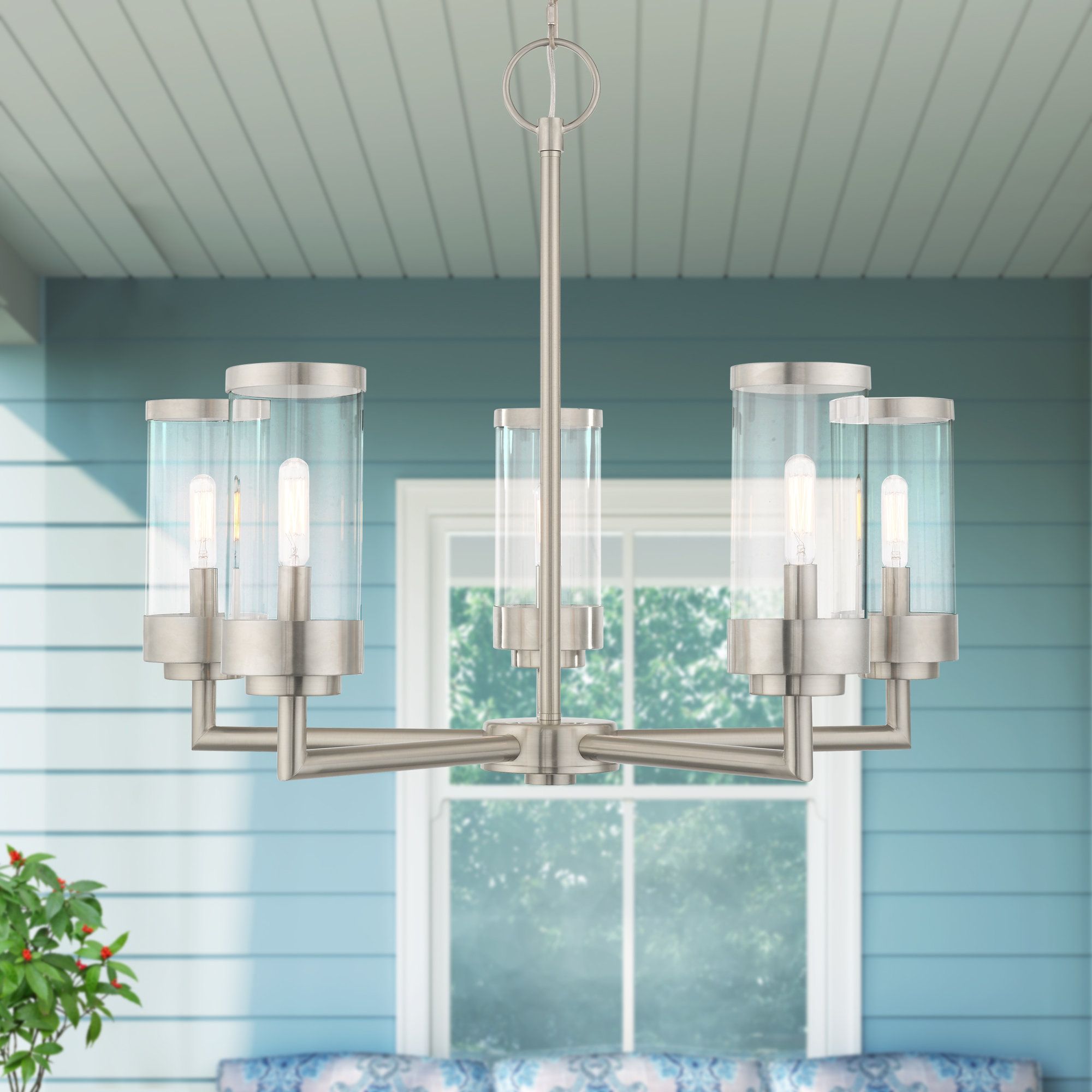 Wade Logan® Binghamton 5 - Light Outdoor Chandelier | Wayfair pertaining to Understanding the Design and Functionality of the 54025 SA Chandelier