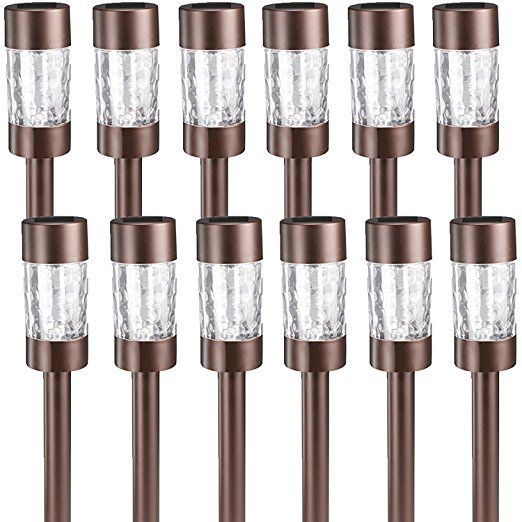 Westinghouse (12 Pack) 758365-78Wh Pinnacle Solar Garden Stake Light ... inside Solar Path Lights- 12.2" Stake Lighting Set Of 12 By Pure Garden, Bronze