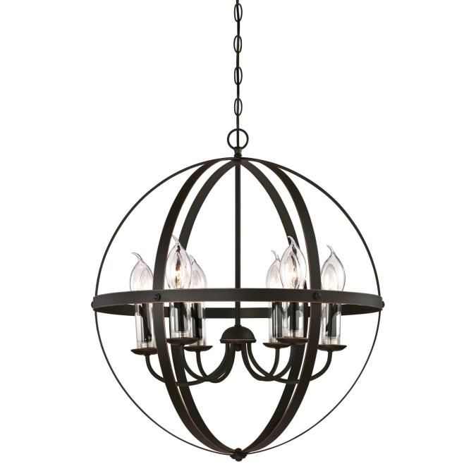 Westinghouse Stella Mira Six-Light Outdoor Chandelier, Oil Rubbed ... within Outdoor Linear Chandelier 6-Light, Architectural Bronze