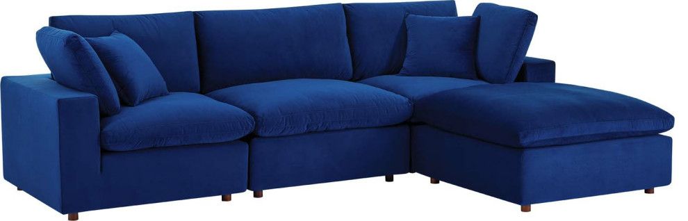 Wheatland Down Filled Overstuffed 4 Piece Sectional Sofa - Contemporary ... within Beyond Comfort Exploring the Features of the Overstuffed 4 Piece Sectional
