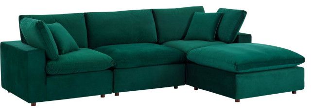 Wheatland Down Filled Overstuffed 4 Piece Sectional Sofa - Transitional ... regarding Wheatland Down Filled Overstuffed 4 Piece Sectional Sofa - White