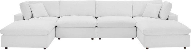 Wheatland Down Filled Overstuffed 6 Piece Sectional Sofa - Transitional ... with regard to Wheatland Down Filled Overstuffed 4 Piece Sectional Sofa - White