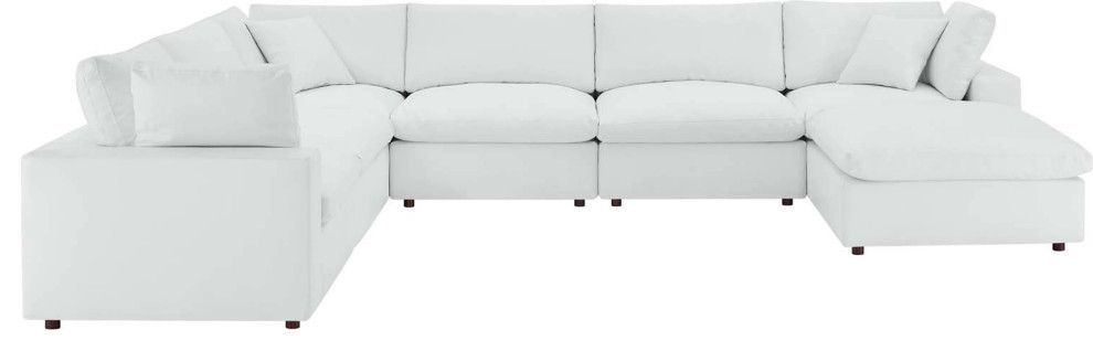 Wheatland Down Filled Overstuffed Vegan 7-Piece Sectional Sofa ... within Beyond Comfort Exploring the Features of the Overstuffed 4 Piece Sectional