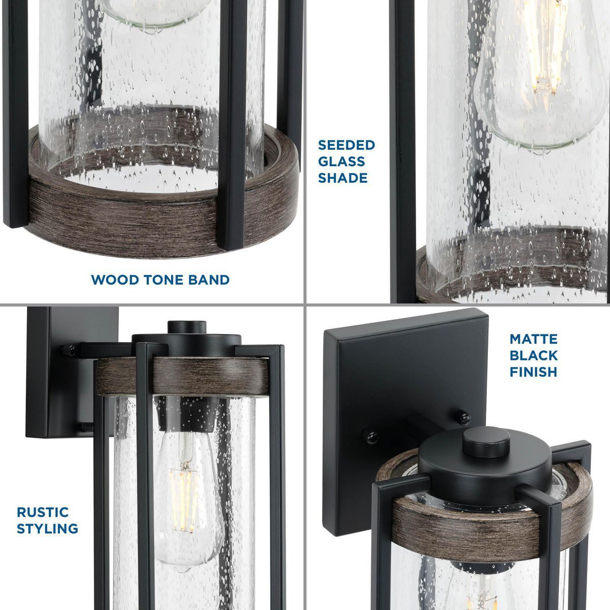 Whitmire Collection One-Light Matte Black With Aged Oak Accents Clear ... for Choosing the Right Lighting How to Select the Best Lantern for Your Needs