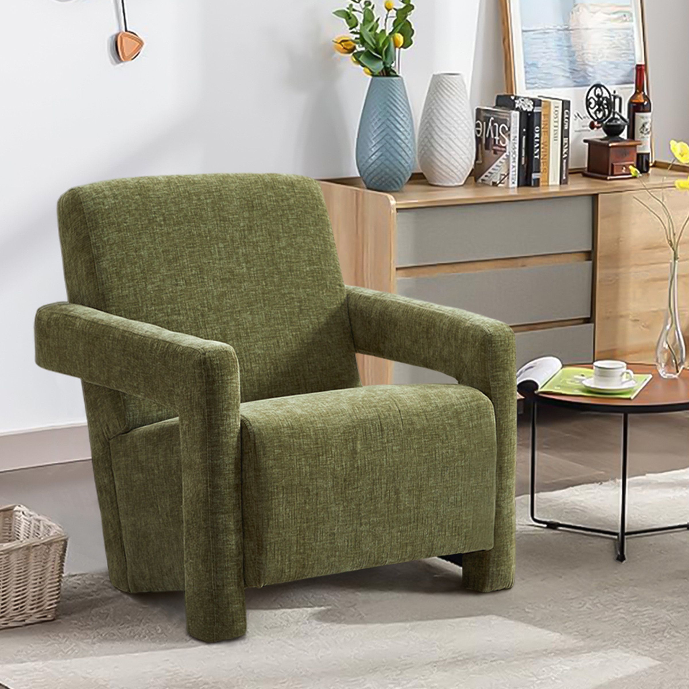 Wrought Studioâ„¢ Castillon Modern Chenille Upholstered Arm Accent Chair ... in Caring for Your Castillon Modern Chenille Armchair Maintaining its Beauty