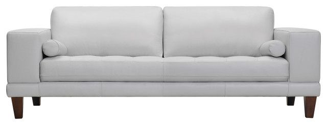 Wynne Sofa, Genuine Black Leather With Brown Wood Legs - Contemporary ... with regard to Wynne Contemporary Sofa, Genuine Black Leather With Brown Wood Legs, Black